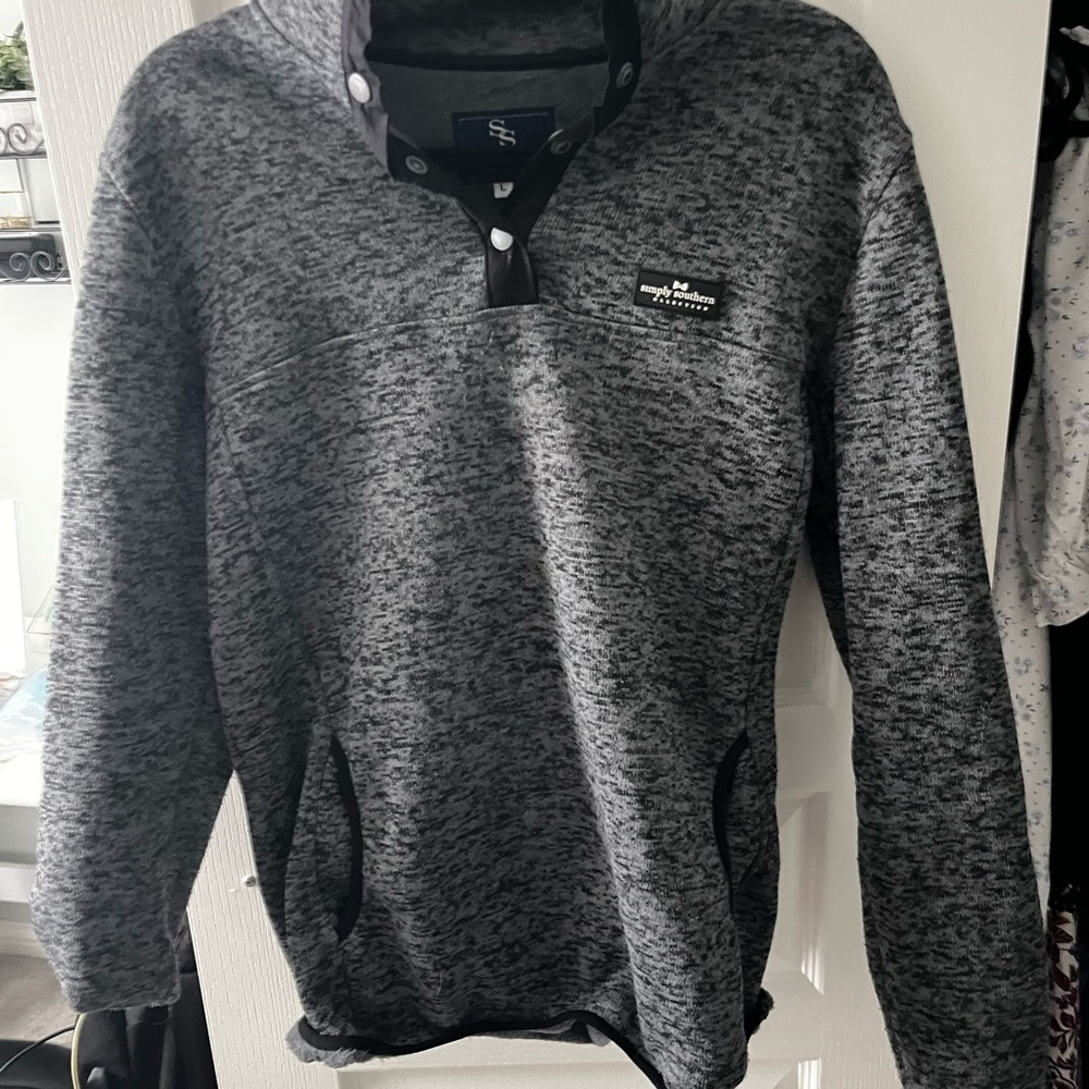 Simply Southern Gray Quarter-Zip Sweatshirt